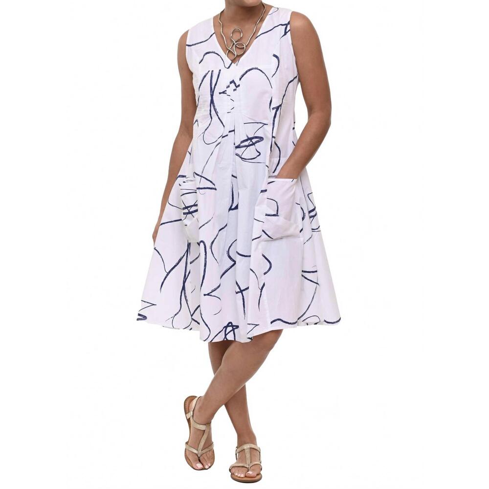 NEW TULIP CLOTHING poppie dress in navy ribbon